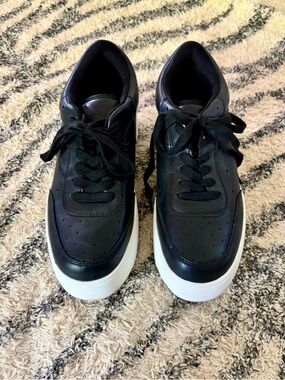 Steve Madden Black Platform Sneakers with White Sole